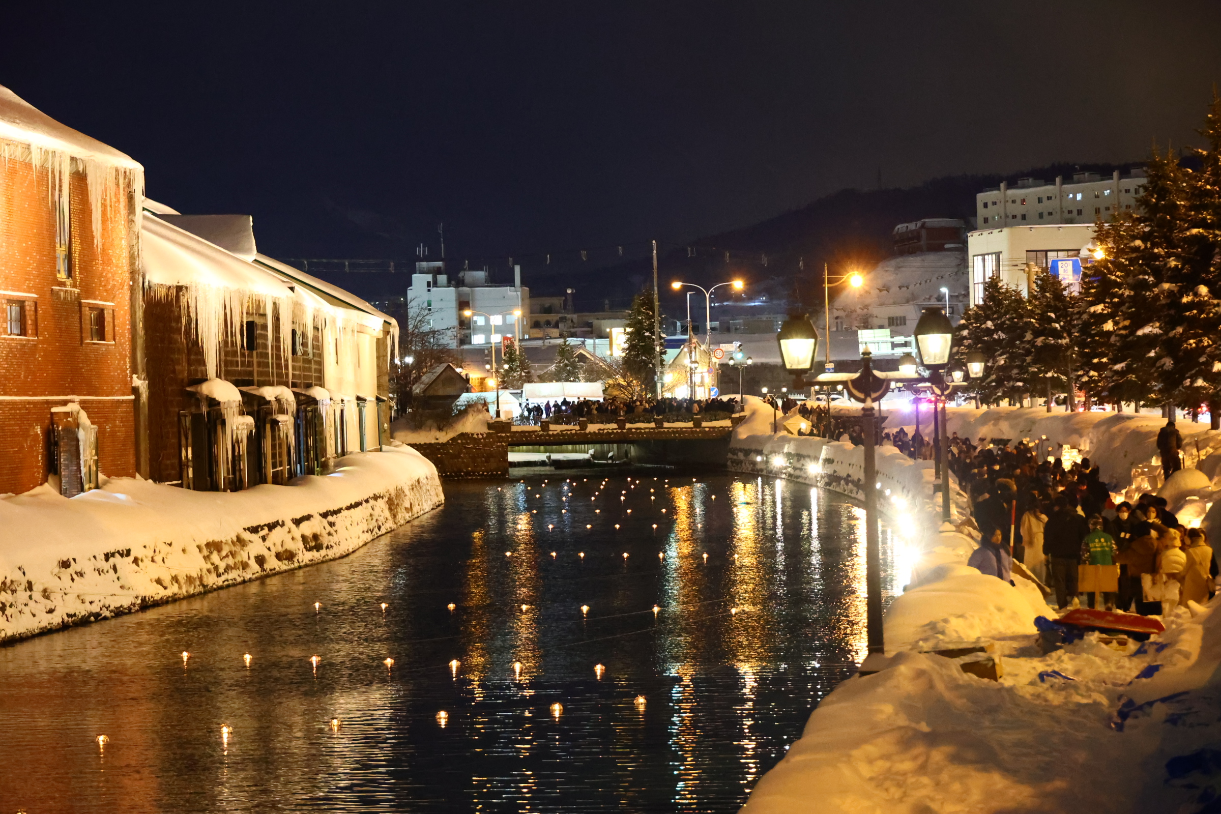 雪あかりの路運河会場の様子