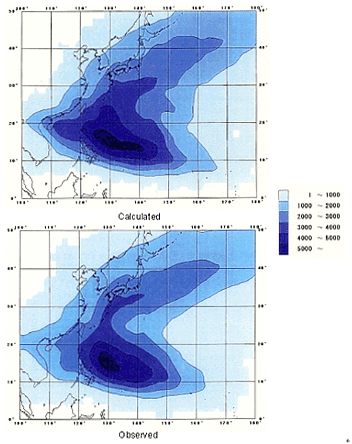 Frequency of typhoon passage