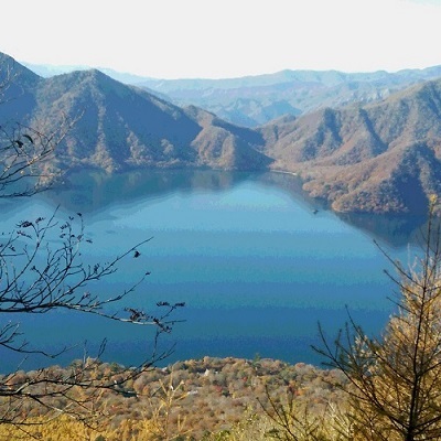 日光男体山からの中禅寺湖