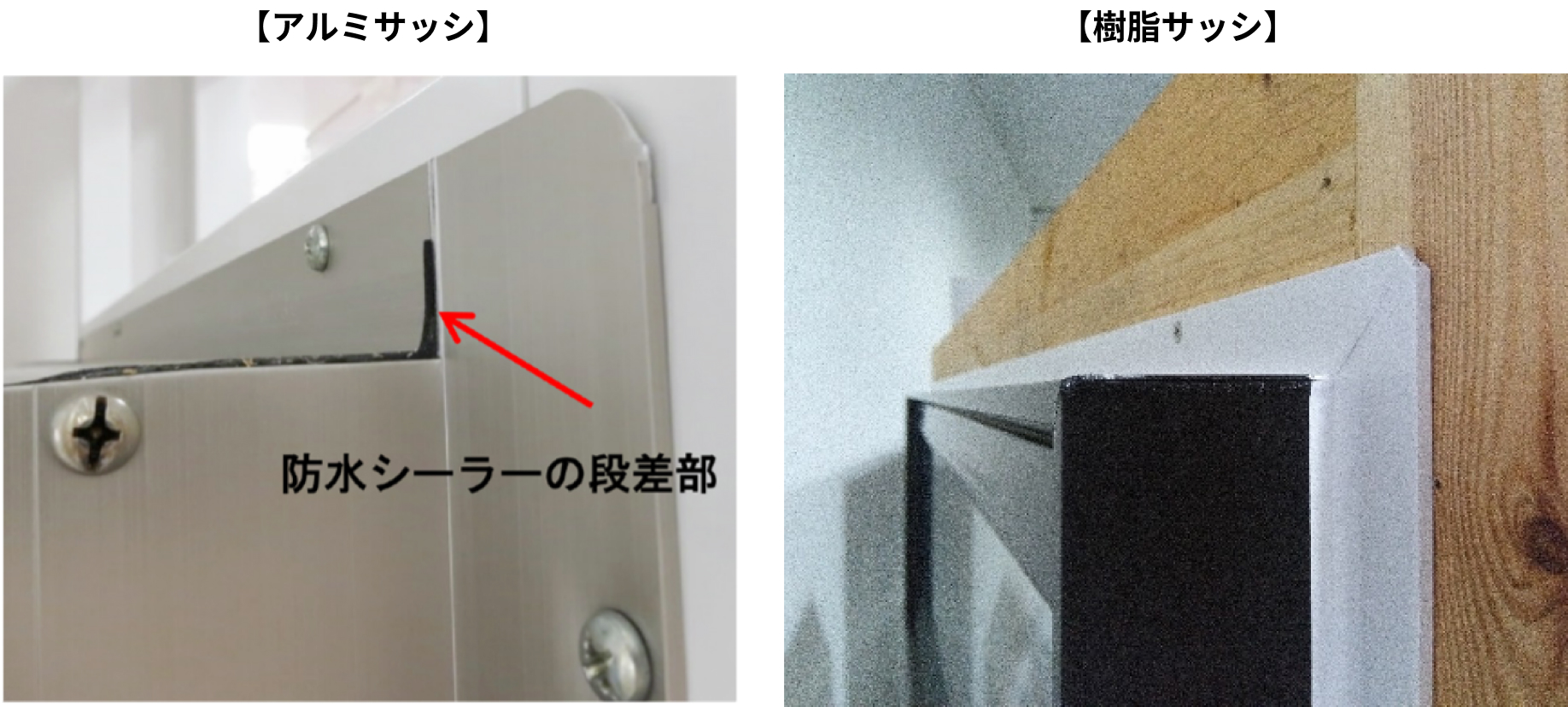 防水シーラーの段差部